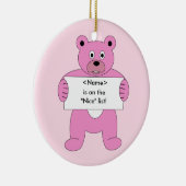 Pink Bear with Sign<name>Nice List セラミックオーナメント (右)