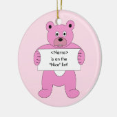 Pink Bear with Sign<name>Nice List セラミックオーナメント (左)