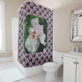 Pink Bearded Iris Flower Pattern シャワーカーテン (インサイチュ)