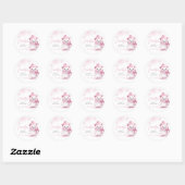 Pink Bearly Wait Baby Shower Stickers ラウンドシール (シート)