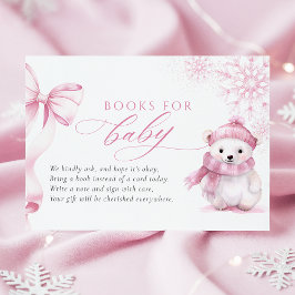 Pink Bearly Wait Books for Baby Card エンクロージャーカード
