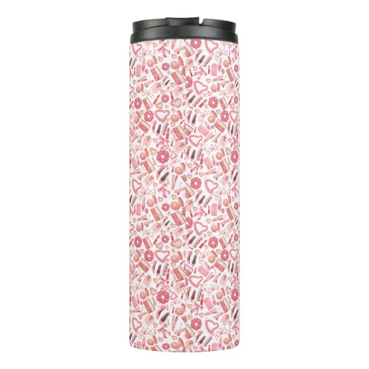 Pink Beauty & Makeup Seamless Pattern Girly  タンブラー (裏面)