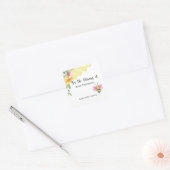 Pink Bee - Baby Shower bookplate, books for baby スクエアシール (封筒)