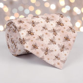 Pink Bee Pattern Custom Necktie ネクタイ