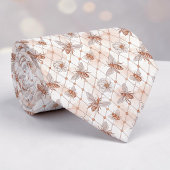 Pink Bee Pattern Custom Necktie ネクタイ