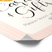 Pink Bee Theme Girl Baby Shower Gift Table Sign ポスター (角)