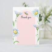 Pink Bee with Daisies Thank You Cards サンキューカード (スタンド正面)