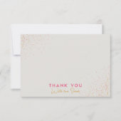 Pink Beige Minimalistic Classic Polka Dot Confetti サンキューカード (正面)