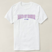 Pink + Beige Stripe Navy MAID OF HONOR  Tシャツ (デザイン正面)
