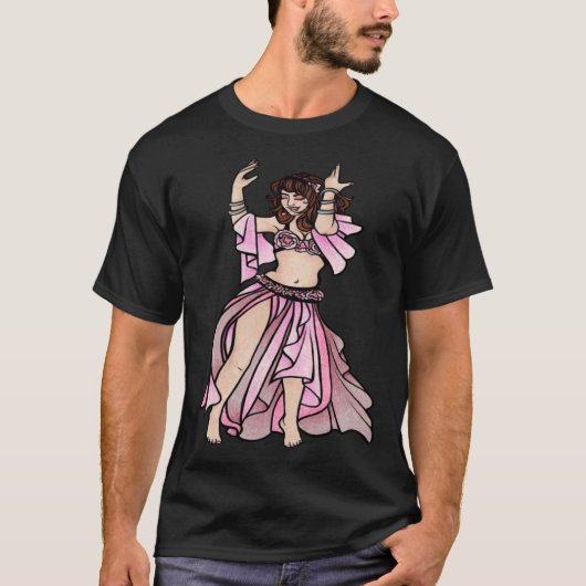 Pink Belly Dancer belly dancing Tシャツ (正面)