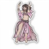 Pink Belly Dancer Valentine's Day Heart シール (正面)