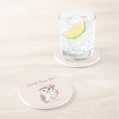 Pink Beret Brown White Owl Be Seeing You コースター (側面)