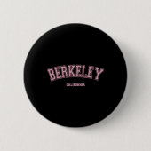Pink Berkeley California Ca Varsity Style On Berke 缶バッジ (正面)
