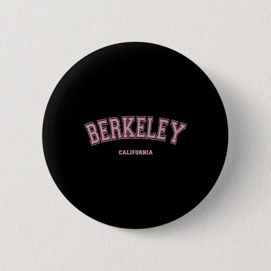 Pink Berkeley California Ca Varsity Style On Berke 缶バッジ (正面)