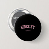 Pink Berkeley California Ca Varsity Style On Berke 缶バッジ (正面&裏面)
