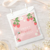 Pink Berry First Girls Strawberry 1st Birthday フェイバーバッグ (クリップ留めされた状態)
