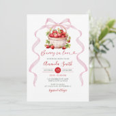 Pink Berry in Love Bridal Shower Invitation 招待状 (スタンド正面)