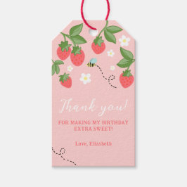 Pink Berry Sweet Strawberry Birthday Favor  ギフトタグ