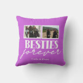 Pink Best friends 3 photos on Throw Pillow クッション (裏面)