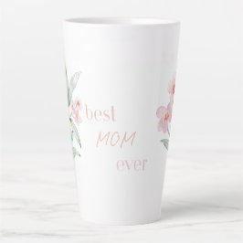 Pink Best mom ever - Latte mug, Mother’s Day Gift カフェラテマグ