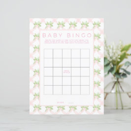 Pink Bingo Baby Shower Game Paper Sheet