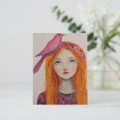Pink Bird in her Hair ポストカード (スタンド正面)