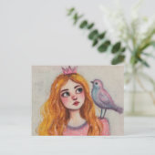 Pink Bird on her Shoulder ポストカード (スタンド正面)