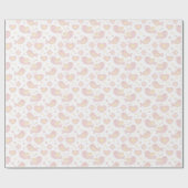 Pink Birds and Flowers Baby Shower ラッピングペーパー (フラット)