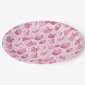 Pink Birthday Cupcakes Paper Plates ペーパープレート (アングル)