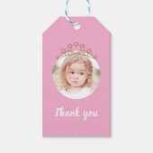 Pink Birthday Girl Princess Tiara Photo  ギフトタグ (正面)