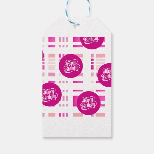 Pink Birthday Party ギフトタグ (裏面)