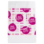 Pink Birthday Party ミディアムペーパーバッグ (裏面)
