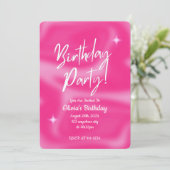 PINK BIRTHDAY PARTY INVITATION セーブザデート (スタンド正面)