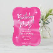 PINK BIRTHDAY PARTY INVITATION セーブザデート (スタンド正面)