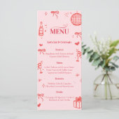 Pink Birthday Party Menu Card | Cheers to Thirty メニュー (スタンド正面)