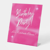 PINK BIRTHDAY PARTY WELCOME SIGN 台座サイン (正面)