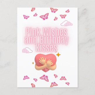 "Pink Birthday Wishes Card" ポストカード