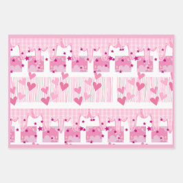 Pink Birthday Wrapping Paper Flat Sheet Set of 3 ラッピングペーパーシート