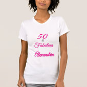 Pink Black 50 & Fabulous 50th  Birthday  Tシャツ (正面)