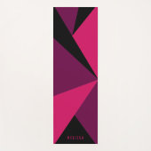 Pink Black And Purple Triangle Color Blocks & Name ヨガマット (正面)