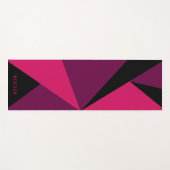 Pink Black And Purple Triangle Color Blocks & Name ヨガマット (正面(横))
