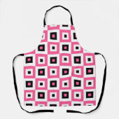 Pink Black and White Checkered Squares Pattern エプロン (正面)