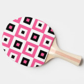 Pink Black and White Checkered Squares Pattern 卓球ラケット (横)