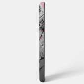 Pink, Black and White Dandelion Samsung Galaxyケース (裏面横)