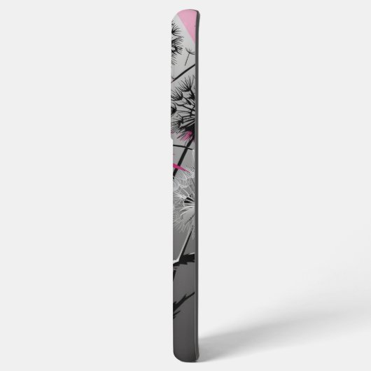 Pink, Black and White Dandelion Samsung Galaxyケース (裏面横)