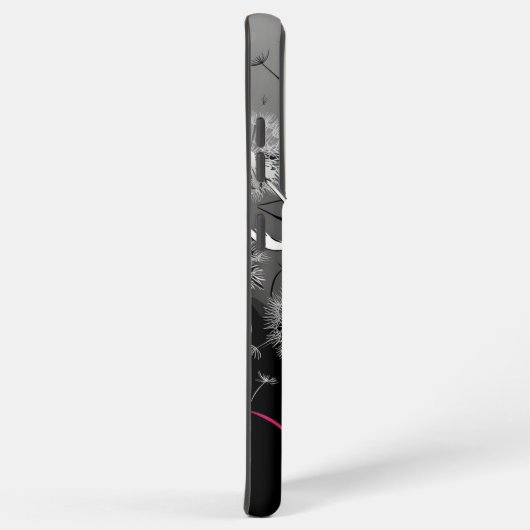 Pink, Black and White Dandelion Samsung Galaxyケース (右側面)