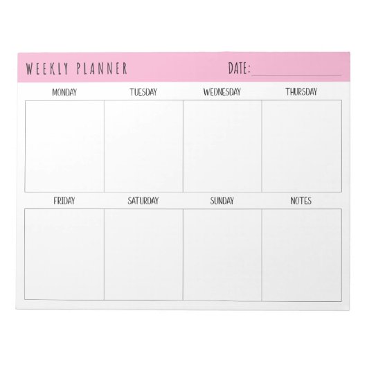 Pink, Black and White, Weekly Planner, ノートパッド (正面)