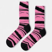 Pink + Black Animal Print Premium Crew Socks ソックス (左)