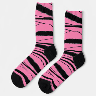 Pink + Black Animal Print Premium Crew Socks ソックス
