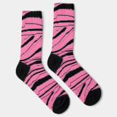Pink + Black Animal Print Premium Crew Socks ソックス (右)